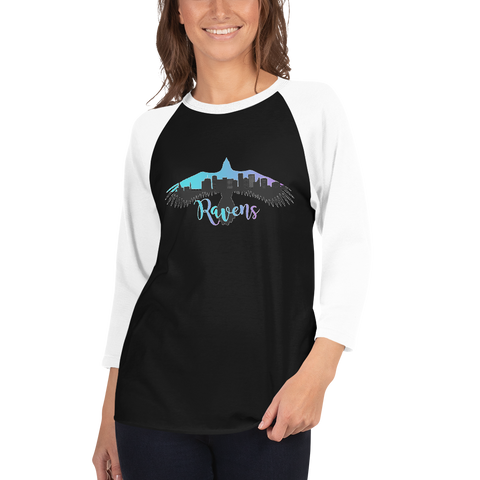 Raven 3/4 sleeve raglan shirt